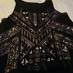 Express Blk sequins tank top